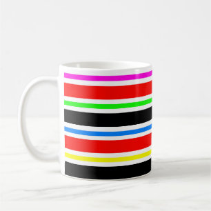 Caneca De Café Vermelho Preto Multicolorido Cores Listras