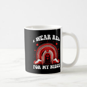 Caneca De Café Vermelho Retro Sobrinha Coração Doença Conscientiz