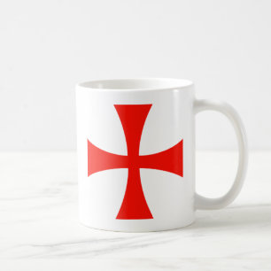 Caneca De Café Vermelho transversal de Templar dos cavaleiros