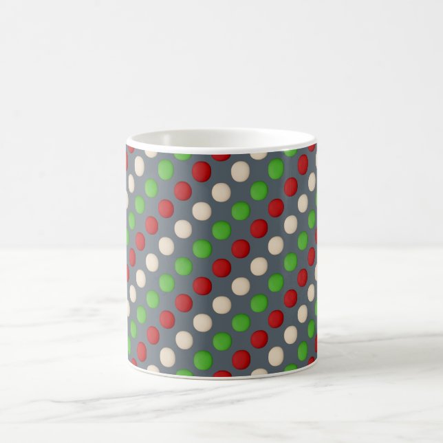 Caneca De Café Vermelho Verde Branco Bolinha (Centro)