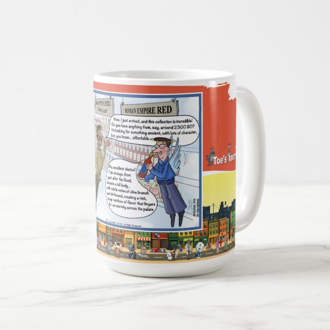 Caneca De Café Vermelhos Celestiais | Humor Clássico de Jogo de P (Frente Esquerda)
