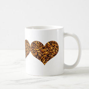 Caneca De Café Vermes de Seda Secos Coração