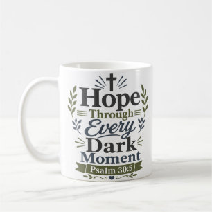 Caneca De Café Versículo Bíblico de Esperança Através de Cada Mom