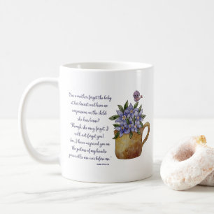 Caneca De Café Versículo da Bíblia Isaías 49 Escrito