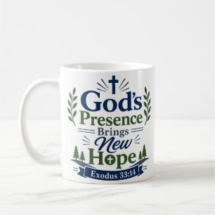 Caneca De Café Verso da Nova Esperança pela Presença de Deus