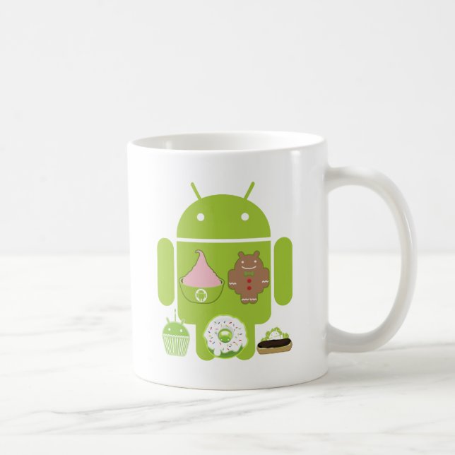 Caneca De Café Versões do Android (Direita)