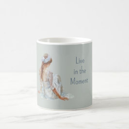 Caneca De Café Vestido Azul Claro Feminino Bonito