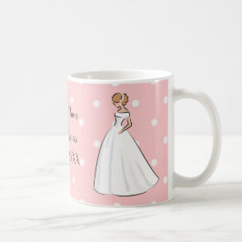 Caneca De Café Vestido de Noiva Branco Tornozeleira Rosa Bridal S