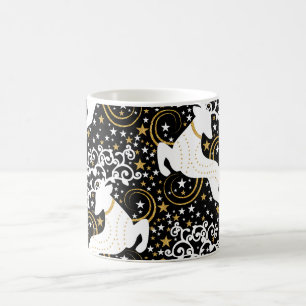 Caneca De Café Vestido Floral Ouro