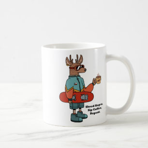 Caneca De Café Vestido legal com uma prancha de neve