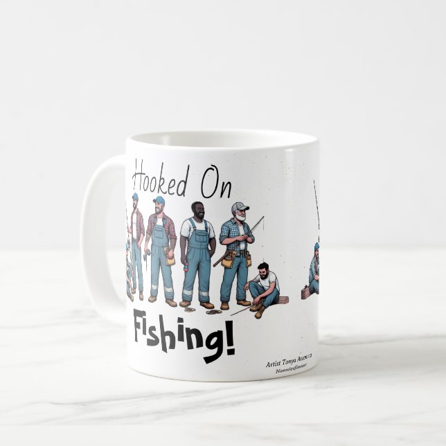 Caneca De Café Vestido Na Pesca (Frente Esquerda)