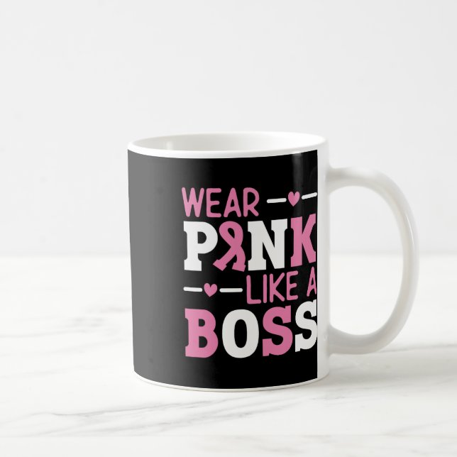 Caneca De Café Vestir Rosa Como Um Cancer De Fita Rosa Do Chão (Direita)