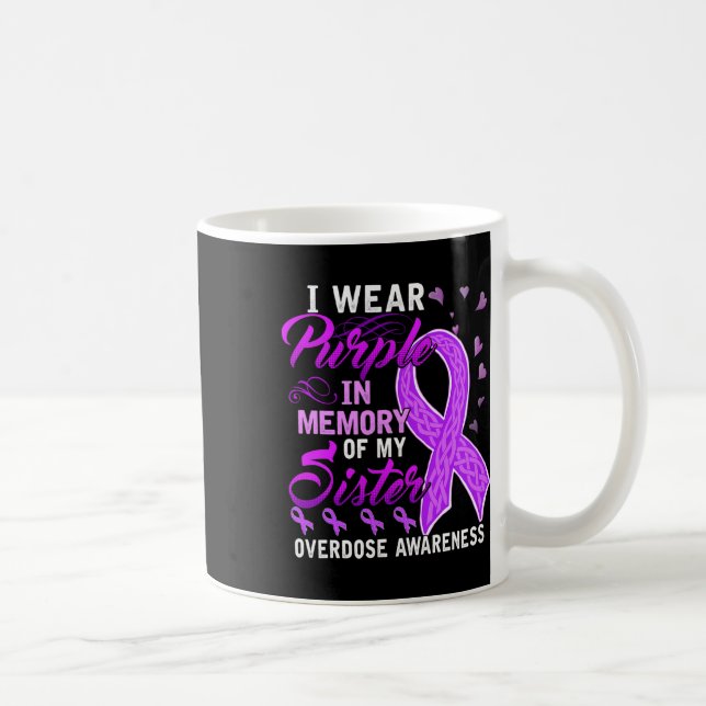 Caneca De Café Vestir Roxo Em Memória Da Sobredosagem Da Minha Ir (Direita)