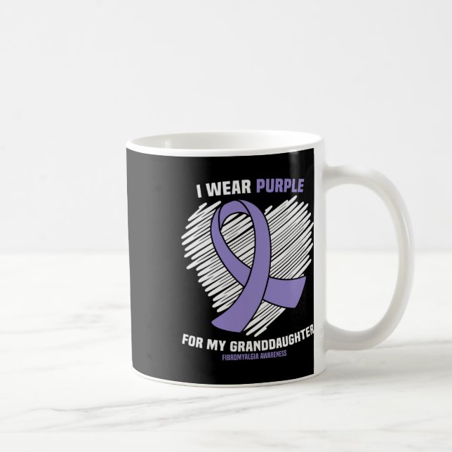 Caneca De Café Vestir Roxo Para Minha Neta Fibromialgia Awar (Direita)