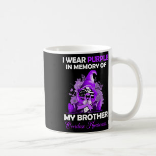 Caneca De Café Vestir Roxo Para O Meu Irmão, Mês De Sensibilizaçã