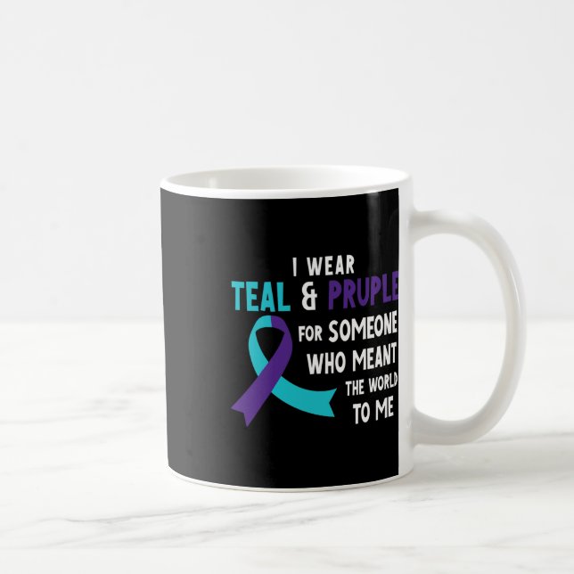 Caneca De Café Vestir Roxo Teal Para Alguém Que Preveja O Suicídi (Direita)
