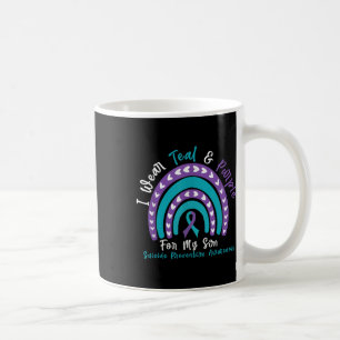 Caneca De Café Vestir Teal & Roxo Para A Prevenção Do Suicídi