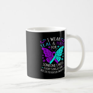 Caneca De Café Vestir Teal E Roxo Feliz Sensibilização Suicida Su
