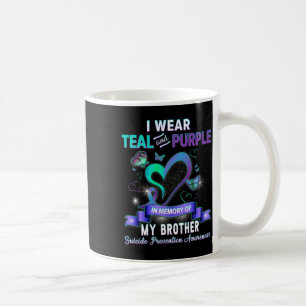 Caneca De Café Vestir Teal E Roxo Para O Meu Irmão, Evitar O Suic
