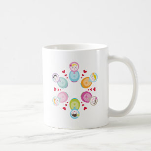 Caneca De Café VESTUÁRIO: bonecas de babushka - mandala