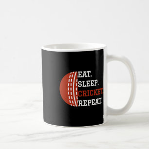 Caneca De Café Vestuário de Jogador de Críquete Comer Dormir Críq