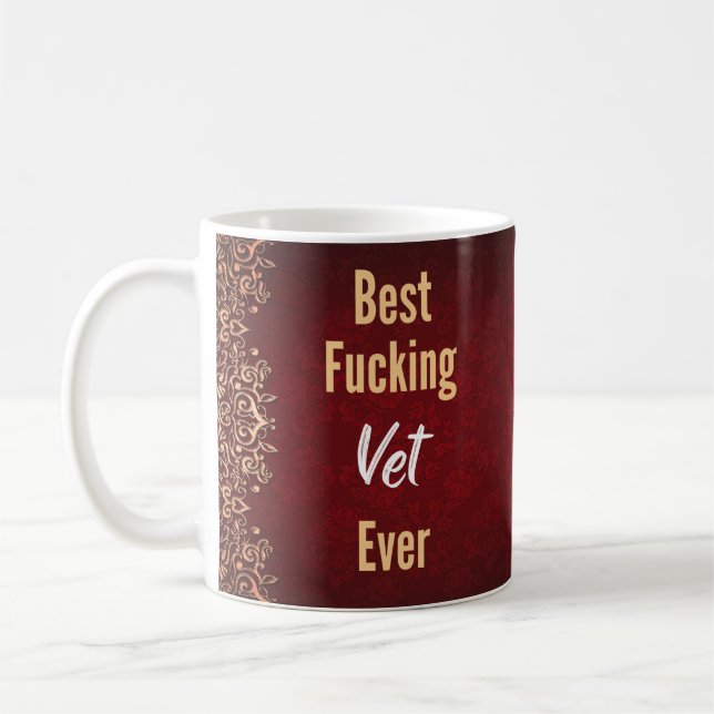 Caneca De Café Vet Funny Gift, Veterinária Feminina, Mãe Vet (Esquerda)