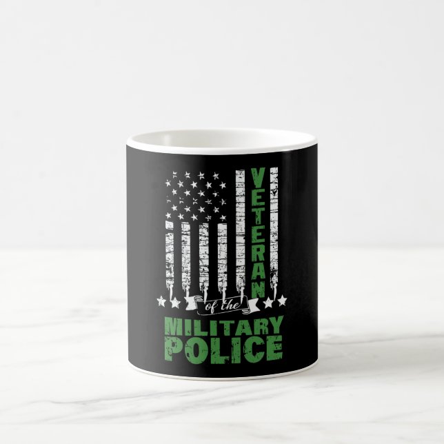 Caneca De Café Veterano Da Polícia Militar - Bandeira Dos EUA (Centro)
