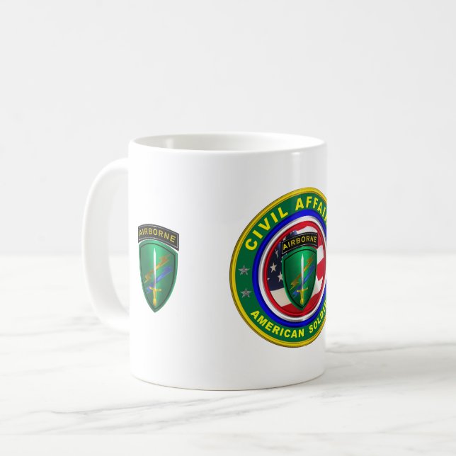 Caneca De Café Veterano do Exército de Assuntos Civis (Frente Esquerda)