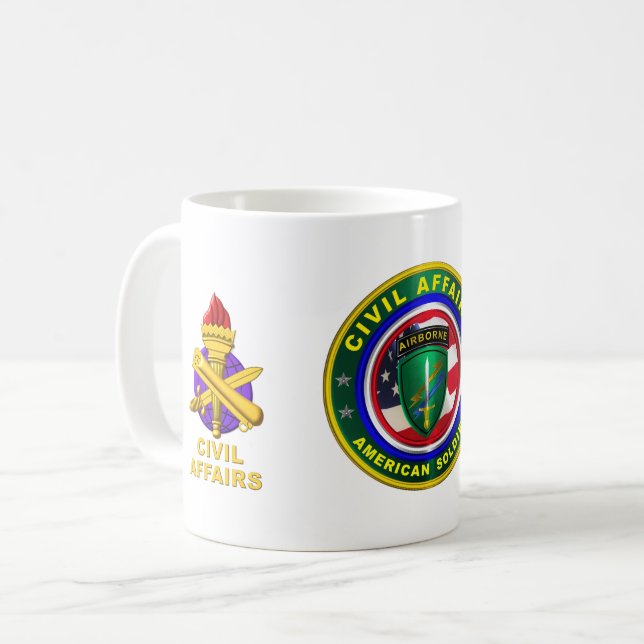 Caneca De Café Veterano dos Assuntos Civis do Exército (Frente Esquerda)