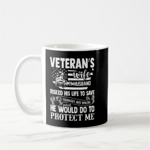 Caneca De Café Veterano Esposa Exército Marido Soldado Dizendo Le