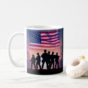 Caneca De Café Veterano Hero Soldier 4 de julho Dia da Independên