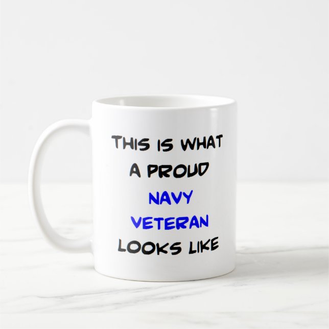 Caneca De Café veterano marinho orgulhoso (Esquerda)