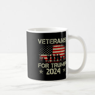 Caneca De Café Veteranos Para Trump 2024 Bandeira Americana 4 De 