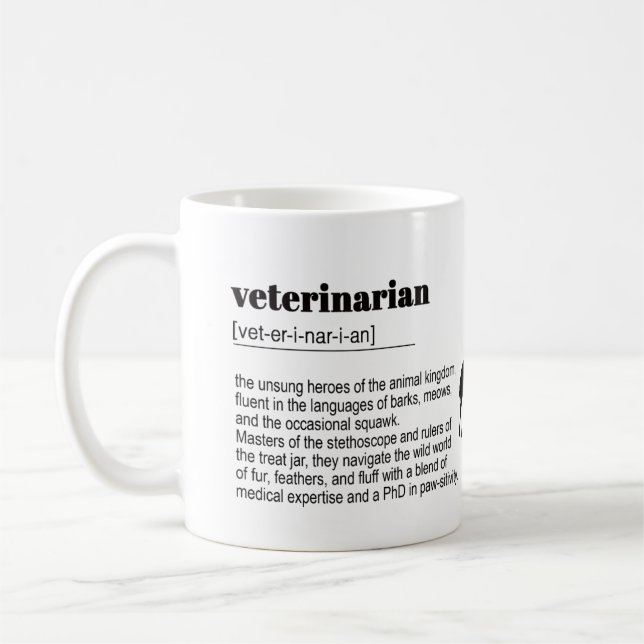 Caneca De Café Veterinaria Definition Impressão, Dictionary, Cota (Esquerda)