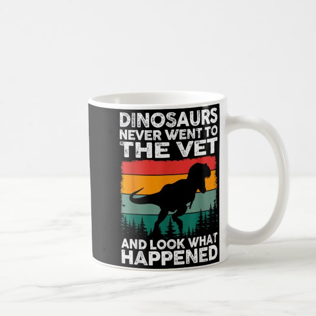 Caneca De Café Veterinarian Dinosaur Funny Vet Life Animal Rescue (Direita)