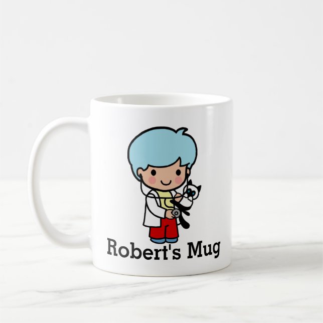 Caneca De Café Veterinário com Kitty Cat (Esquerda)