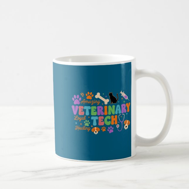 Caneca De Café Veterinary Technician - Vet Tech Veterinarian Appr (Direita)