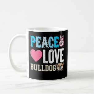 Caneca De Café Vetor Bulldog Paz Amor