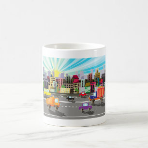 Caneca De Café Via Navegável E Circulação Urbanística