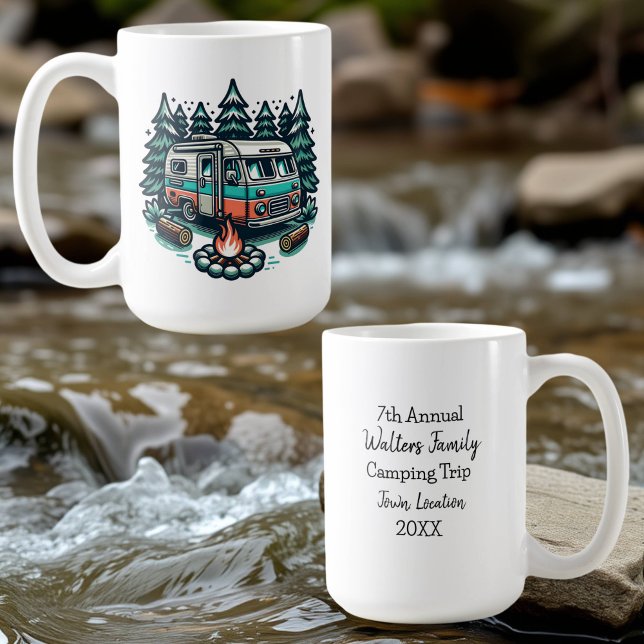 Caneca De Café Viagem anual personalizada de acampamento (Criador carregado)