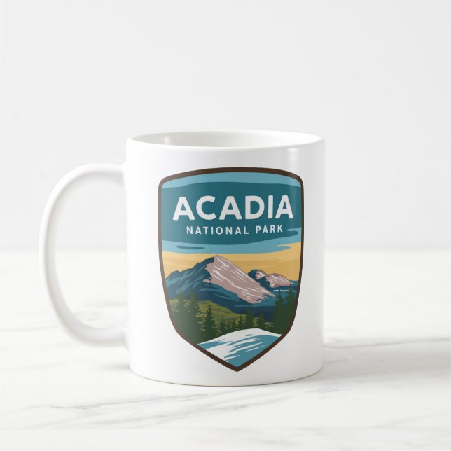 Caneca De Café Viagem Crachá do Parque Nacional Acadia (Esquerda)