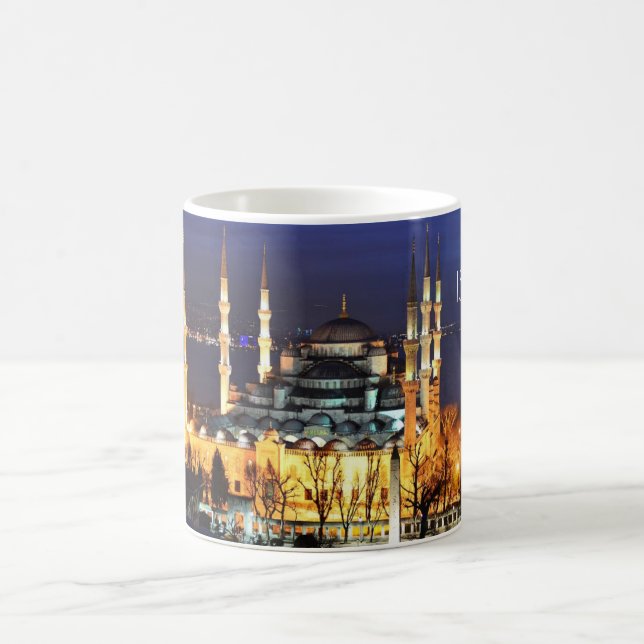 Caneca De Café Viagem da Mesquita Azul de Istambul - Sala Noturna (Centro)