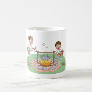 Caneca De Café Viagem de Acampamento Infantil Menino e Menina no 