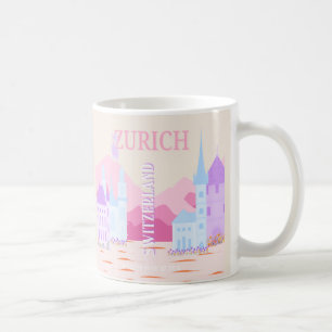 Caneca De Café Viagem de Arte Zurique, Suiça, Viagem de Disquete