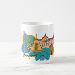 Caneca De Café Viagem de Bangkok Tailândia