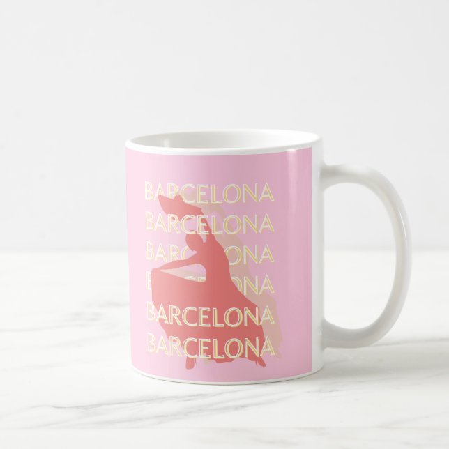 Caneca De Café Viagem de Barcelona, Rosa, Pastel (Direita)