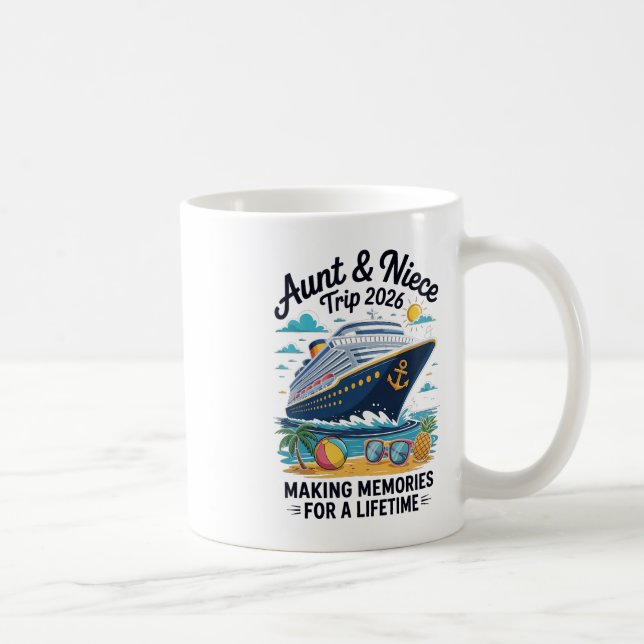 Caneca De Café Viagem de Cruzeiro da Tia e Sobrinha 2026 Férias d (Direita)