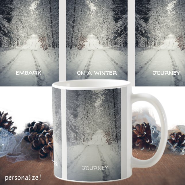 Caneca De Café Viagem de inverno através da floresta (Criador carregado)