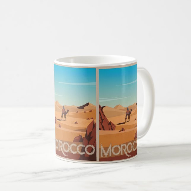 Caneca De Café Viagem de Marrocos presente de viagem do camelo do (Frente Esquerda)
