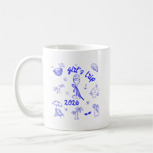 Caneca De Café Viagem de Meninas 2026 Cruzeiro de Férias na Praia